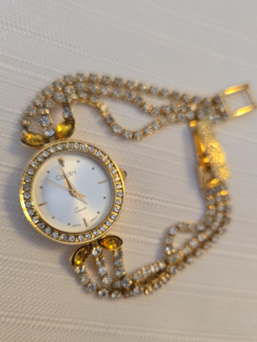 Gold Crystal Chain Bracelet Watch -